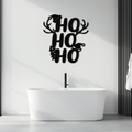 Metal Wall Art Christmas Reindeer Sign - Ho Ho Ho Holiday Decor