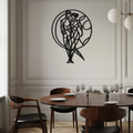 Metal Geometric Couple Silhouette Embracing Circular Wall Art Modern Romantic Decor