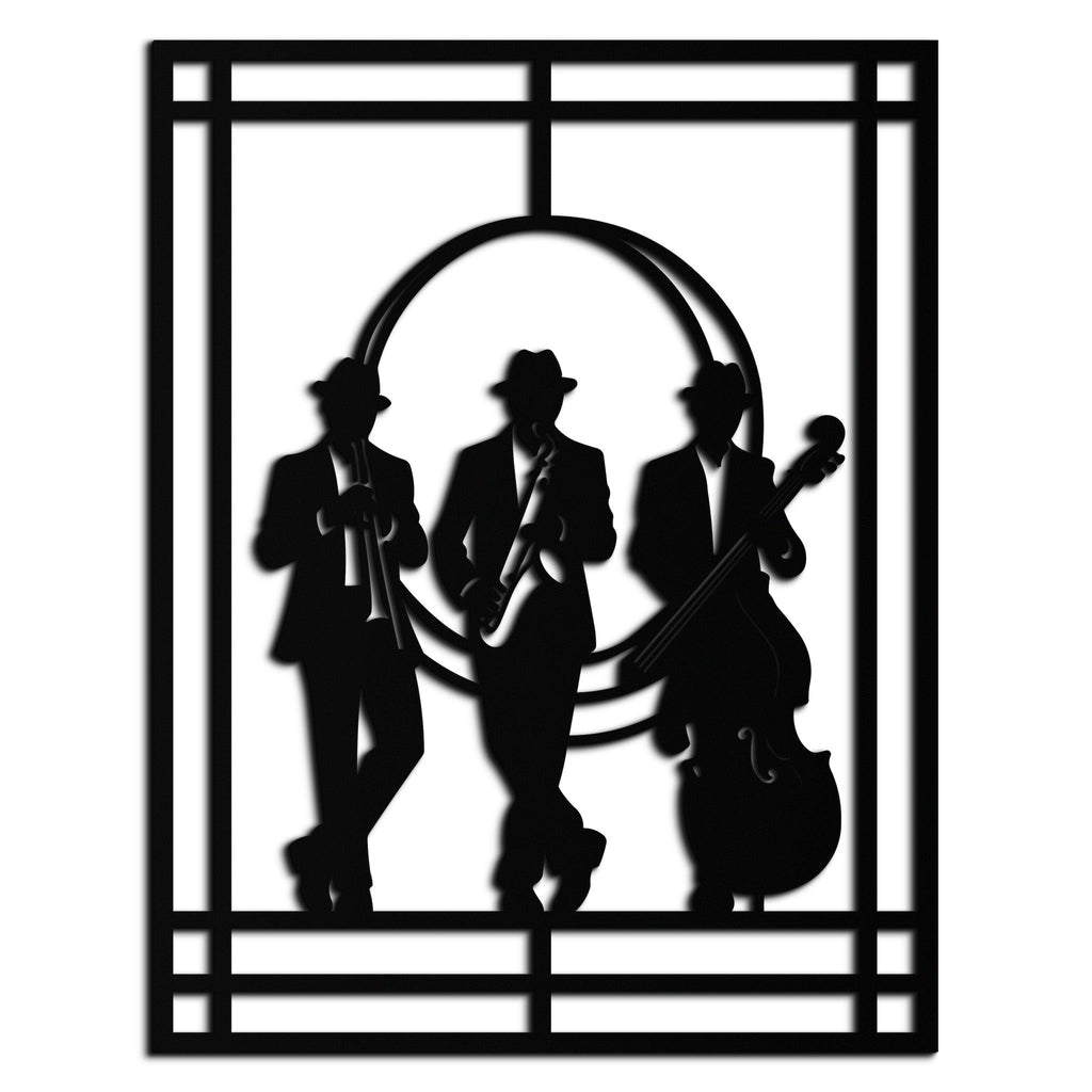 Metal Wall Art Jazz Musicians - Saxophone Trumpet Silhouette
