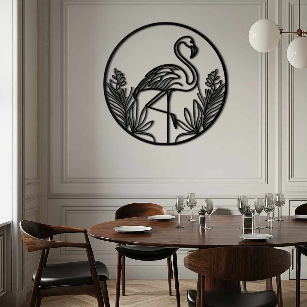 Flamingo Metal Wall Art Steel Silhouette Decorative Tropical Coastal Modern Home