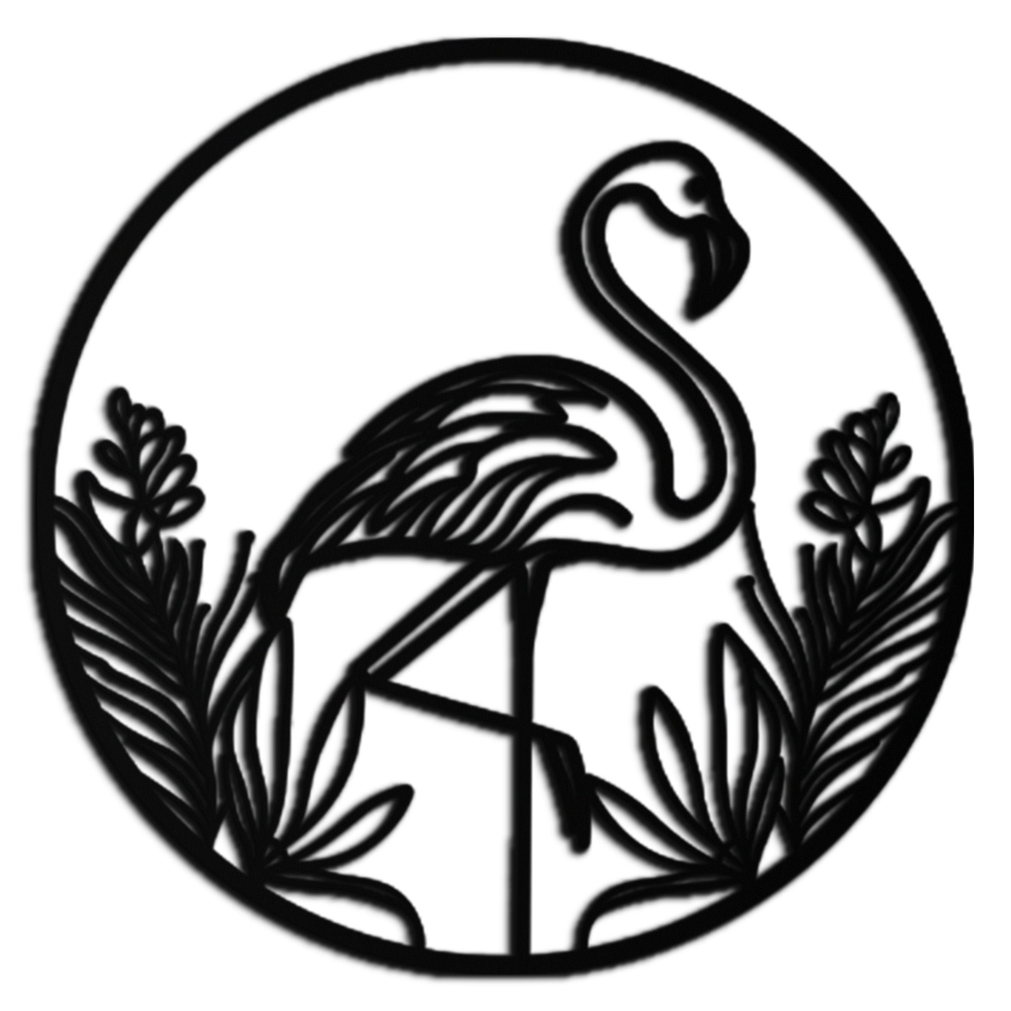 Flamingo Metal Wall Art Steel Silhouette Decorative Tropical Coastal Modern Home