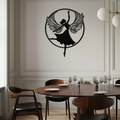 Metal Wall Art Angel Dancer Winged Woman - Elegant Silhouette