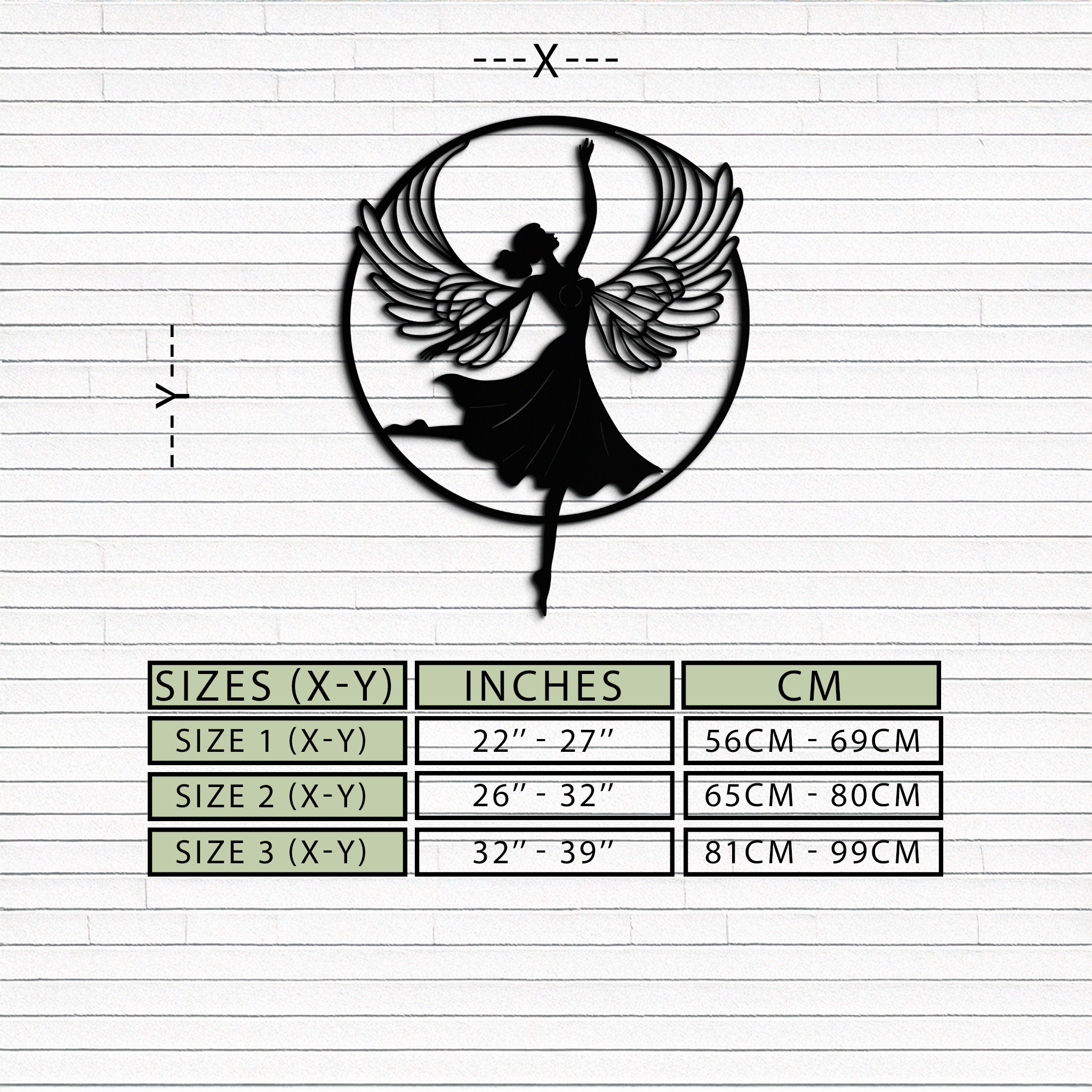 Metal Wall Art Angel Dancer Winged Woman - Elegant Silhouette