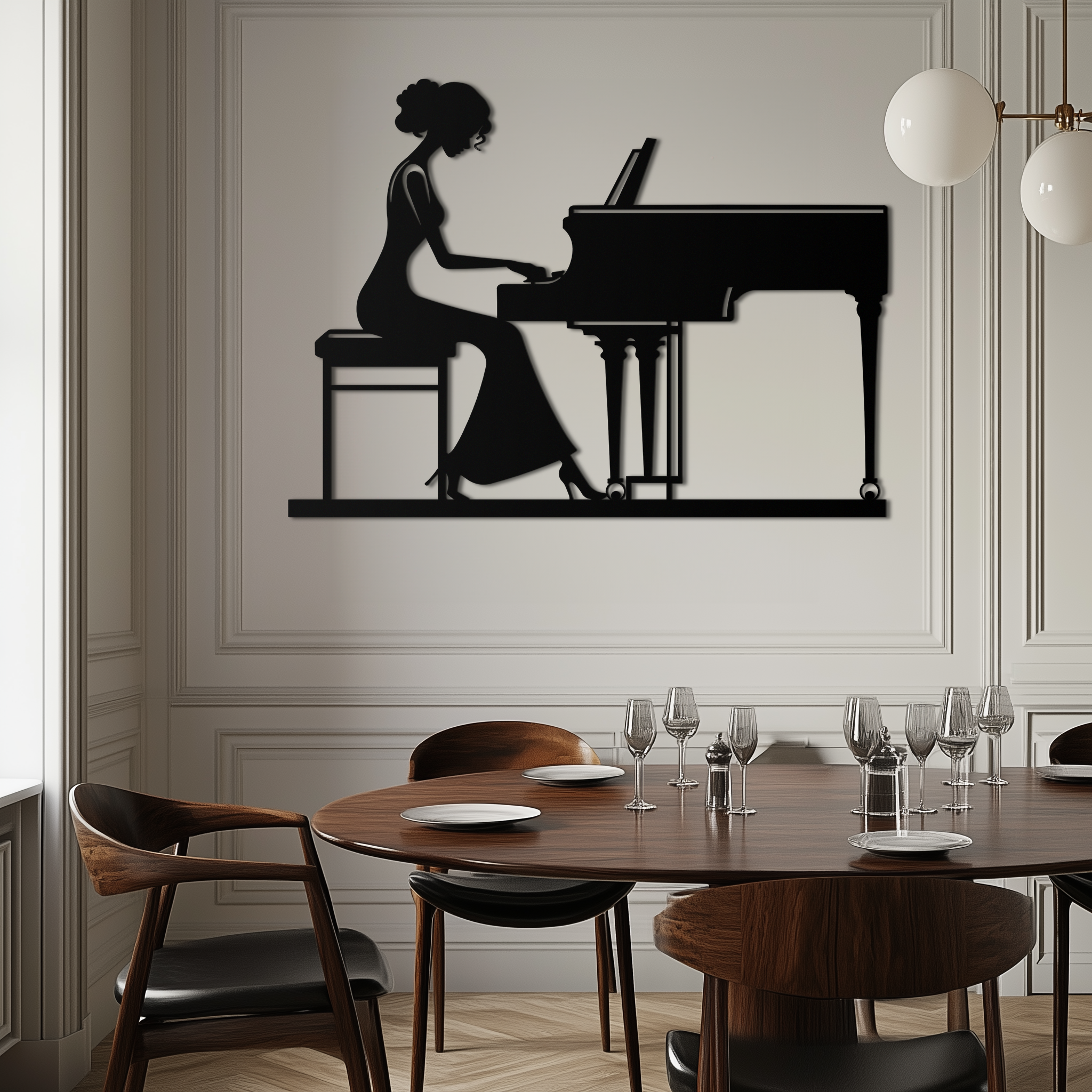 Four Elements Metal Wall Art - Steel Vertical Modern Silhouette Earth Air Fire Water