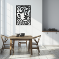 Modern Minimalist Metal Wall Art - Abstract Face Silhouette Line