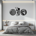 Metal Wall Art 3 Piece Set Modern Abstract Geometric Matte Black