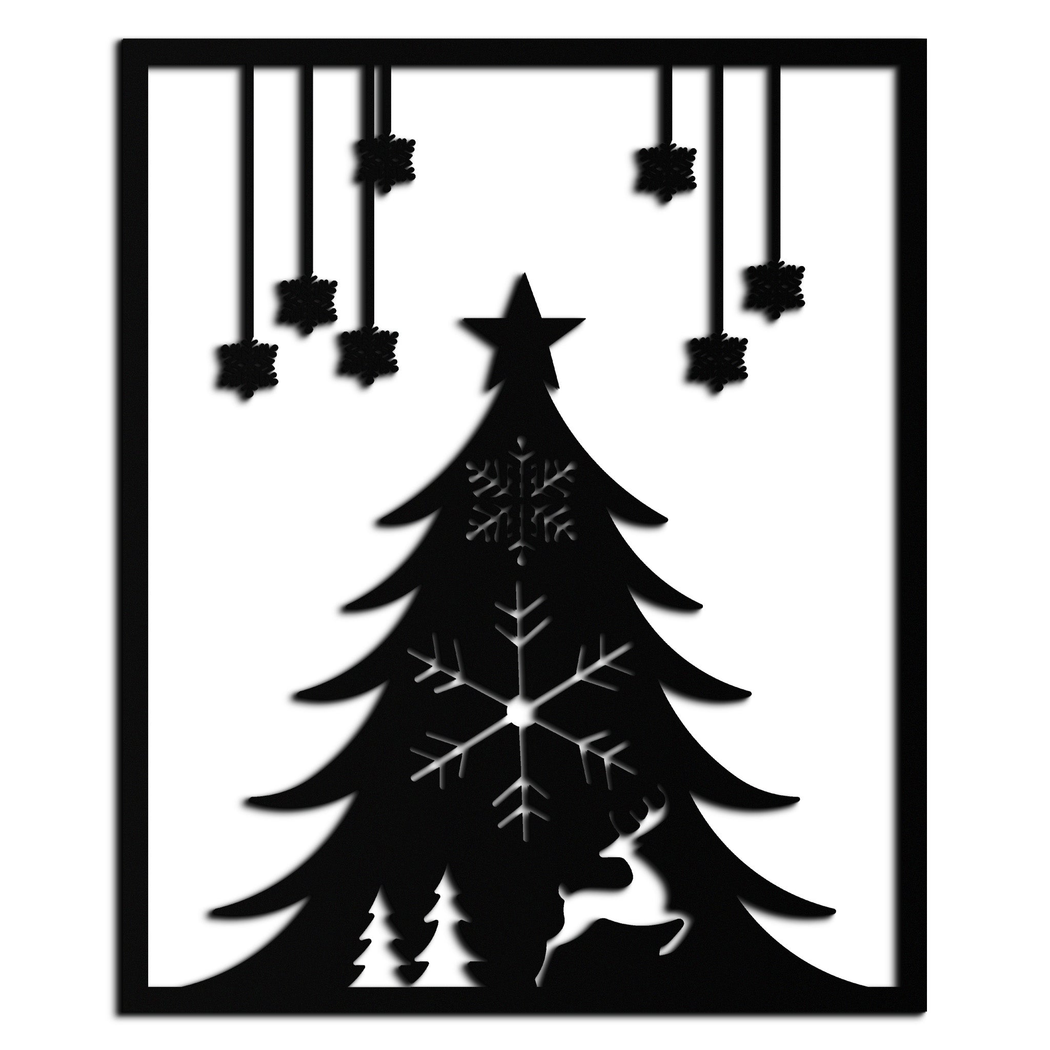 Metal Wall Art Christmas Tree Elegant Holiday Silhouette Modern Festive Decor