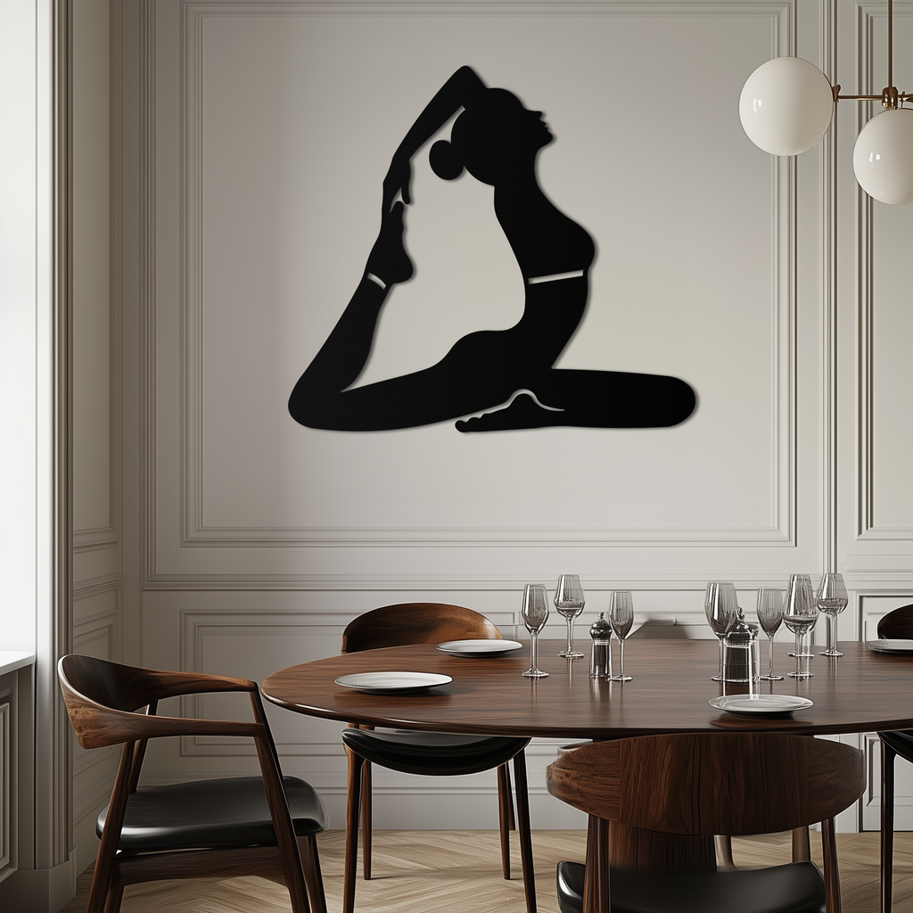 Metal Wall Art Kapotasana Yoga Pose Silhouette Minimalist Decor