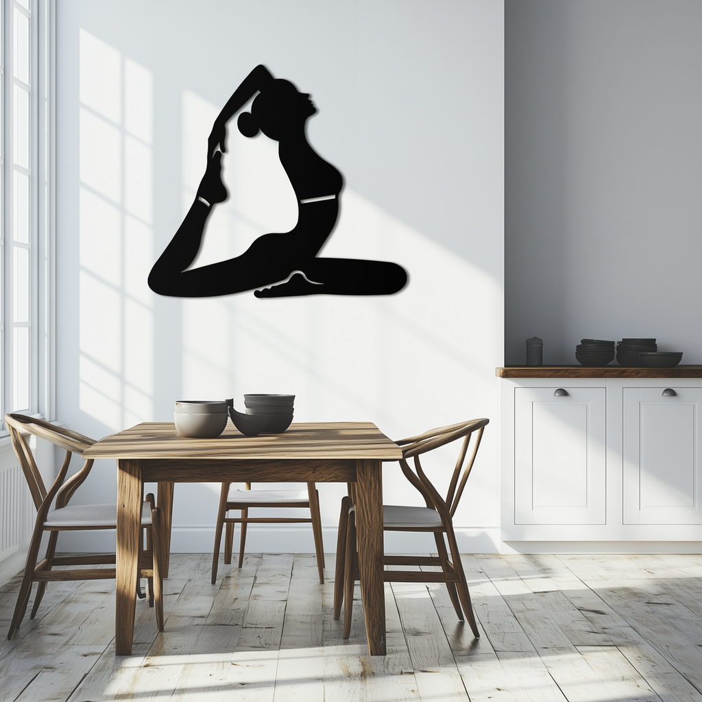 Metal Wall Art Kapotasana Yoga Pose Silhouette Minimalist Decor