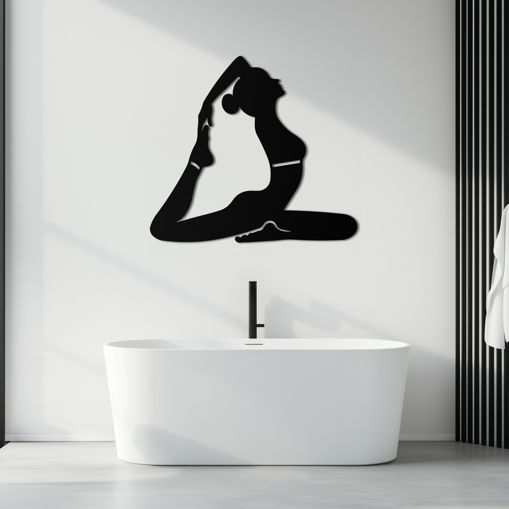 Metal Wall Art Kapotasana Yoga Pose Silhouette Minimalist Decor