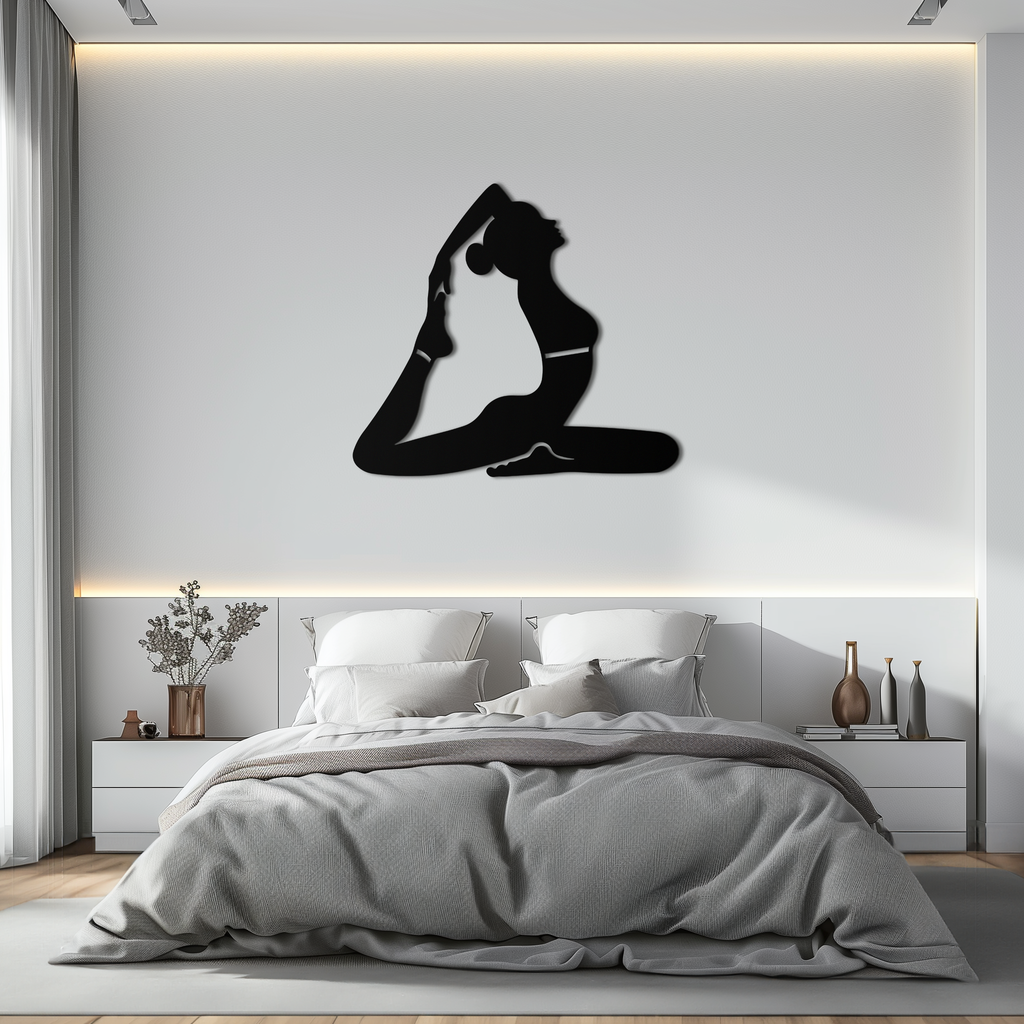 Metal Wall Art Kapotasana Yoga Pose Silhouette Minimalist Decor