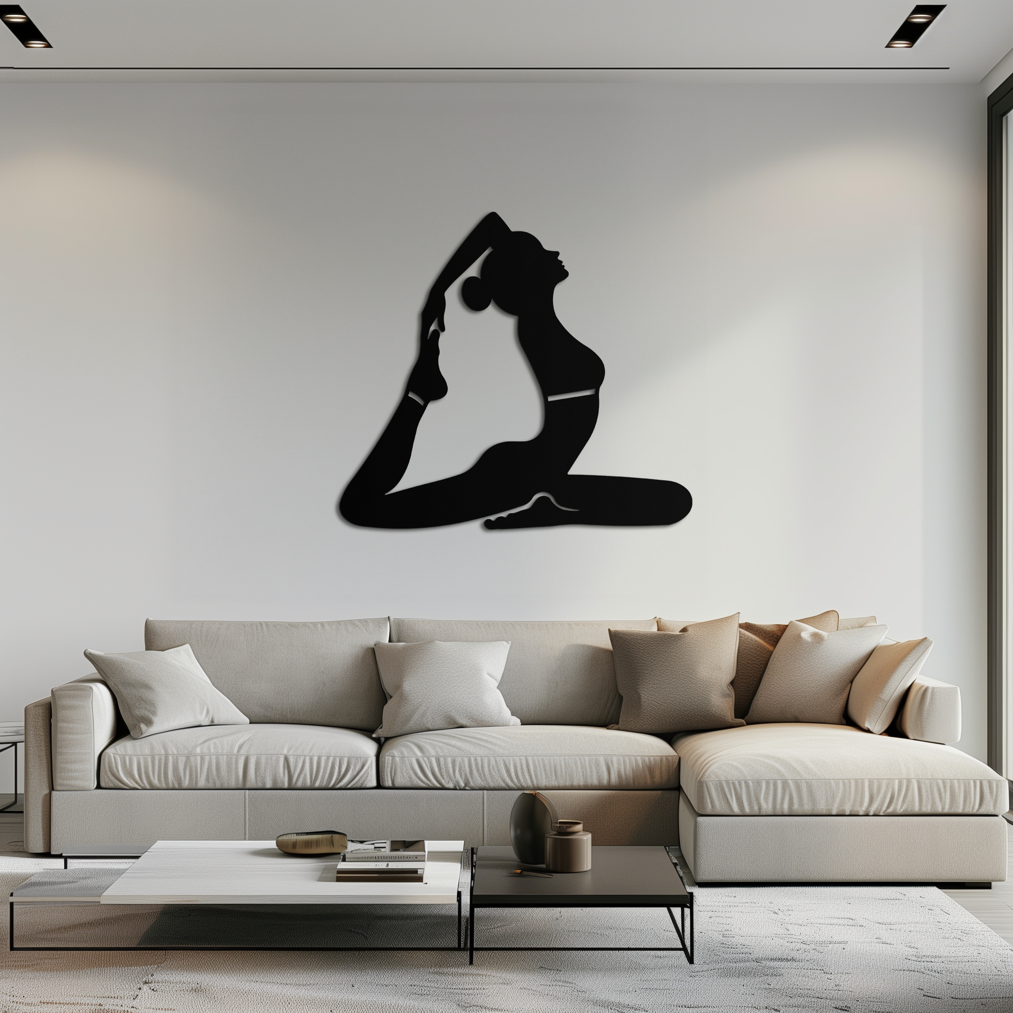 Metal Wall Art Kapotasana Yoga Pose Silhouette Minimalist Decor