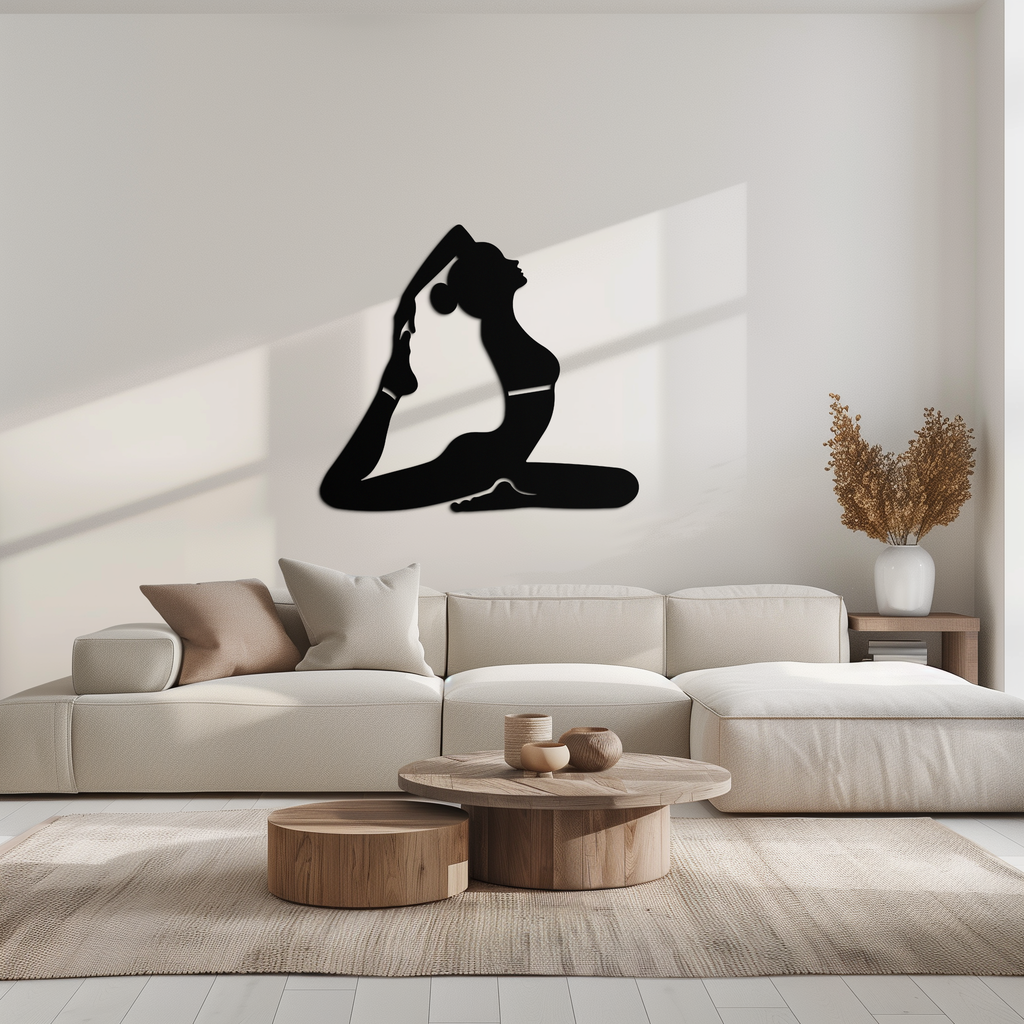 Metal Wall Art Kapotasana Yoga Pose Silhouette Minimalist Decor