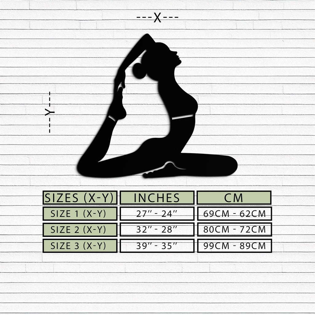 Metal Wall Art Kapotasana Yoga Pose Silhouette Minimalist Decor