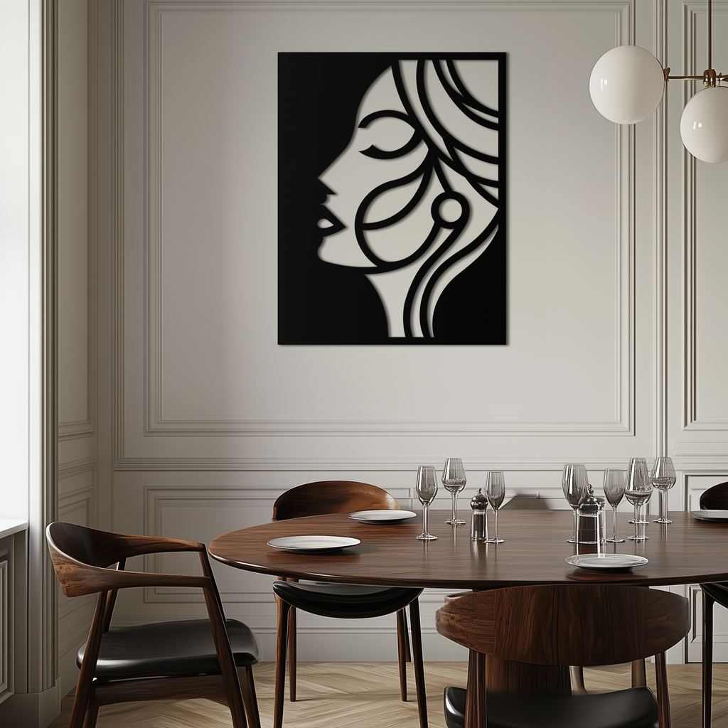 Female Silhouette Metal Wall Art Elegant Modern Abstract Design