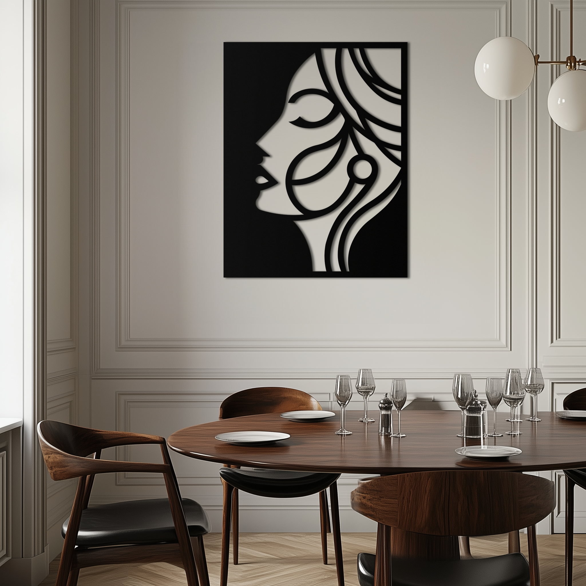 Female Silhouette Metal Wall Art Elegant Modern Abstract Design