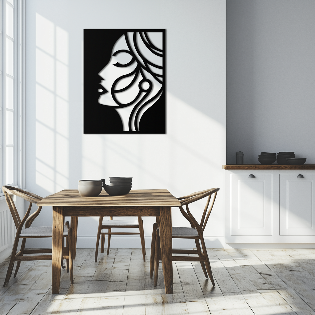 Female Silhouette Metal Wall Art Elegant Modern Abstract Design