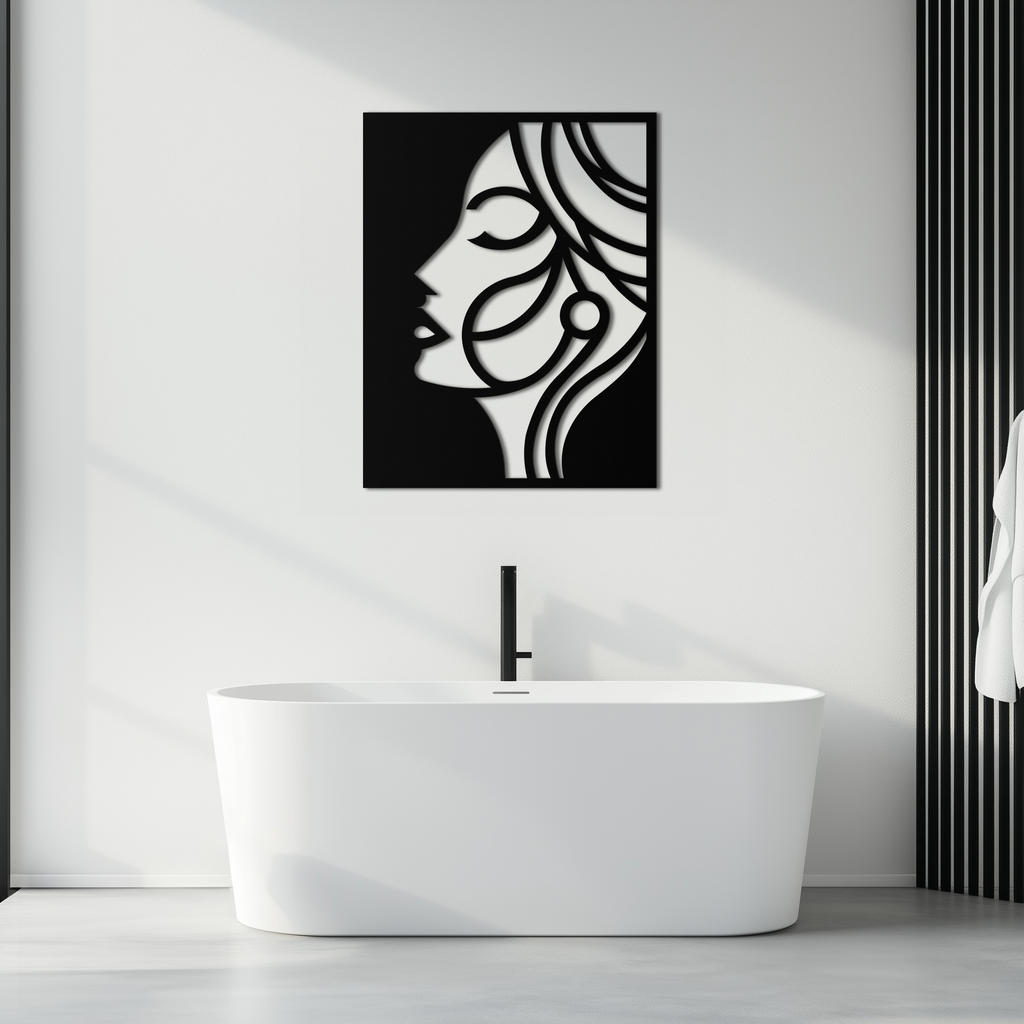 Female Silhouette Metal Wall Art Elegant Modern Abstract Design