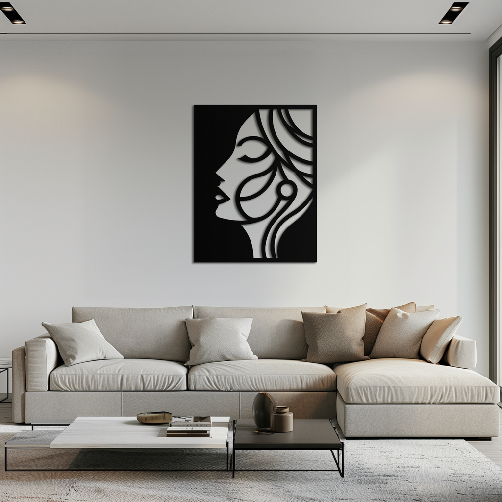 Female Silhouette Metal Wall Art Elegant Modern Abstract Design