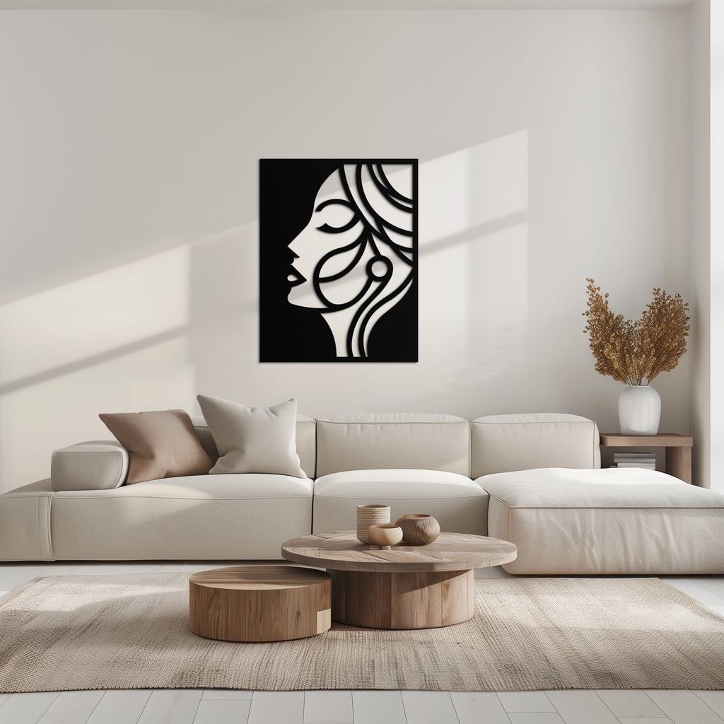 Female Silhouette Metal Wall Art Elegant Modern Abstract Design