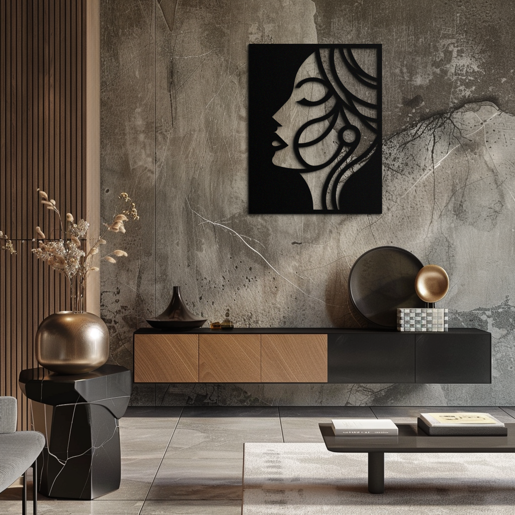 Female Silhouette Metal Wall Art Elegant Modern Abstract Design