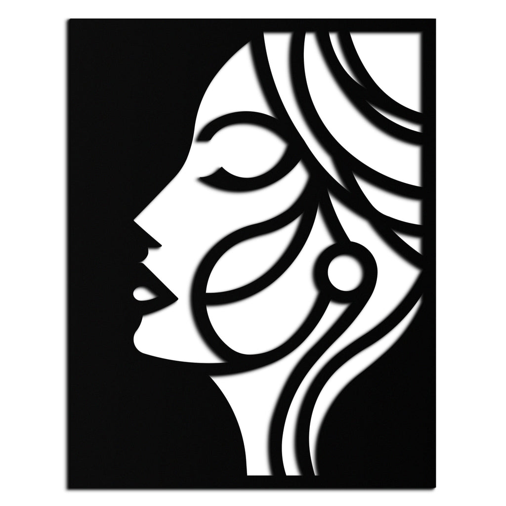 Female Silhouette Metal Wall Art Elegant Modern Abstract Design