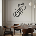 Black Steel Metal Wall Decor Dog and Butterfly - Minimalist Single Line Pet Artwork