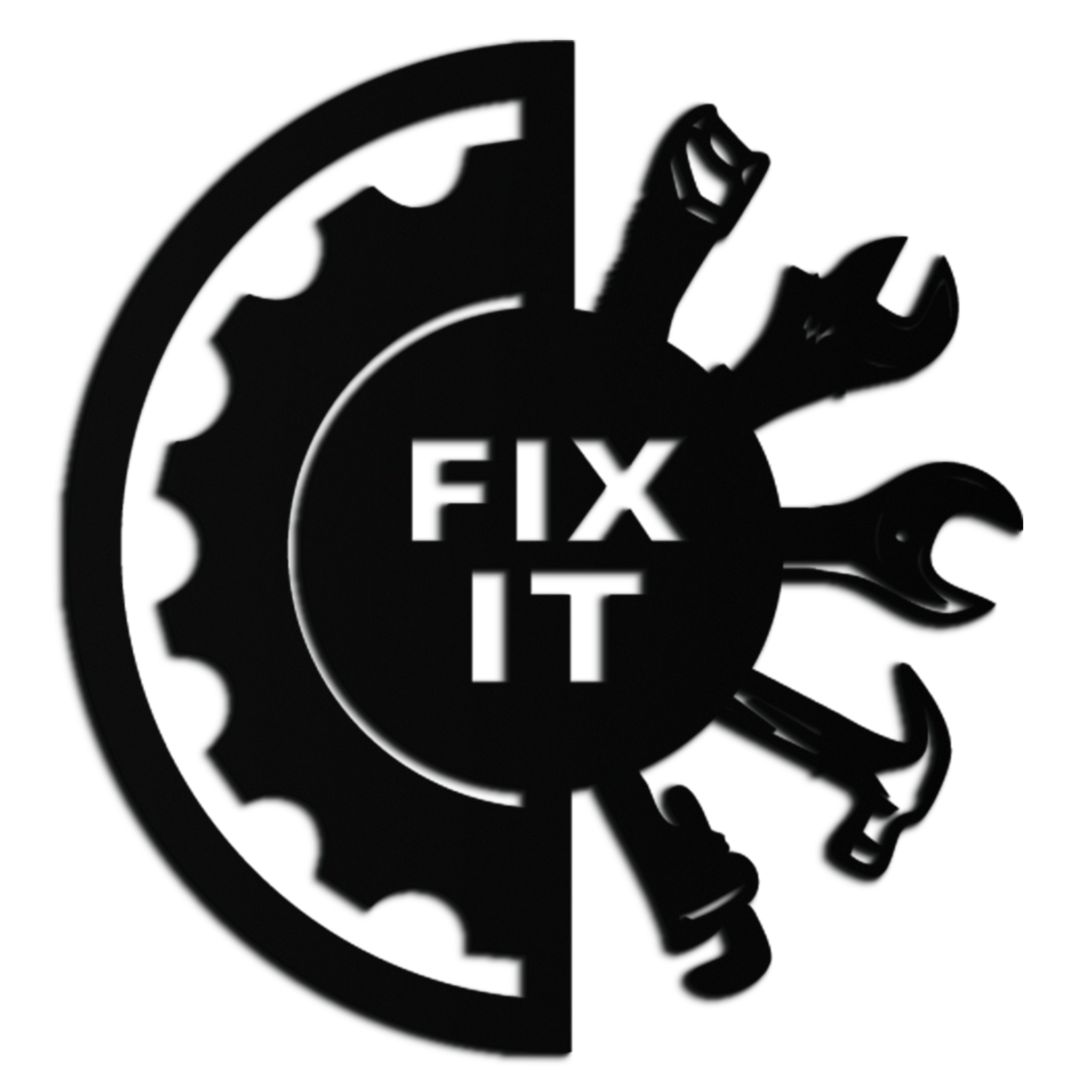 Black Steel Metal Wall Art - Industrial Gear and Tool Silhouette