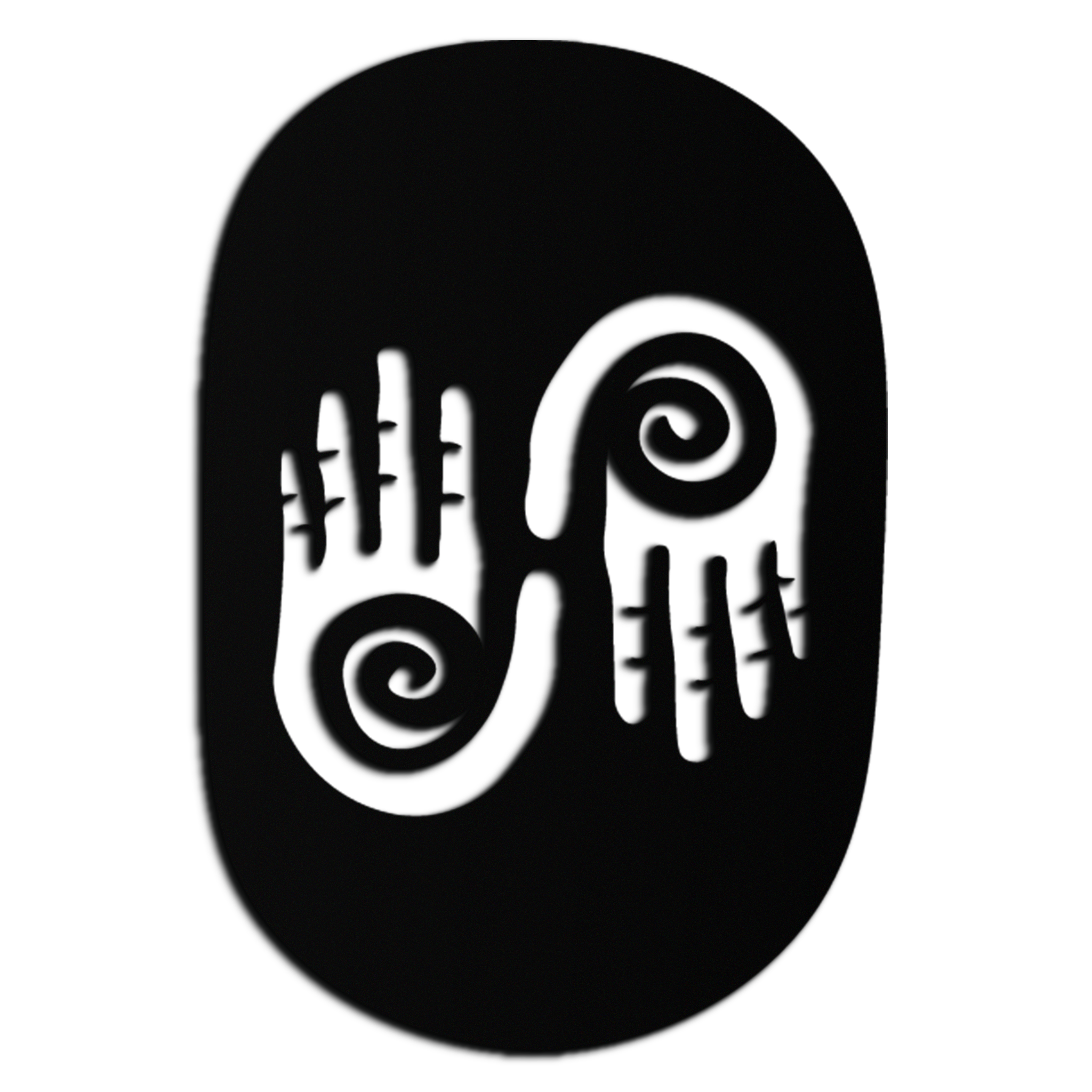 Modern Black Steel Wall Art - 3D Spiral Hands Abstract Decor