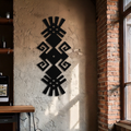 Black Steel Tribal Ethnic Metal Wall Art - Geometric Abstract Bohemian Matte Finish
