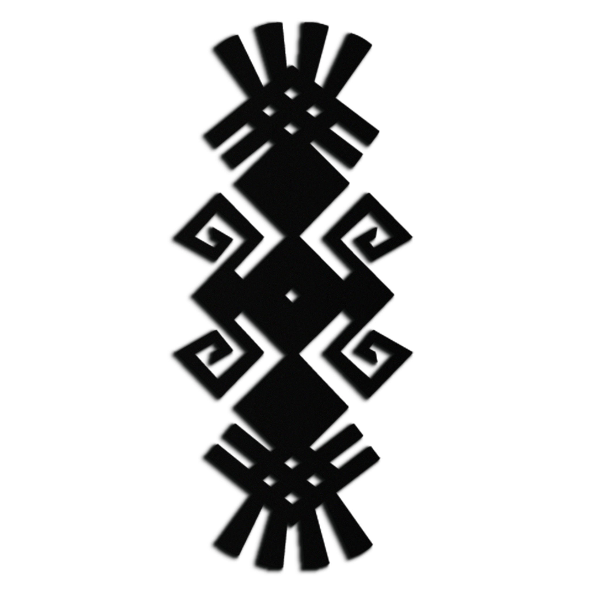 Black Steel Tribal Ethnic Metal Wall Art - Geometric Abstract Bohemian Matte Finish