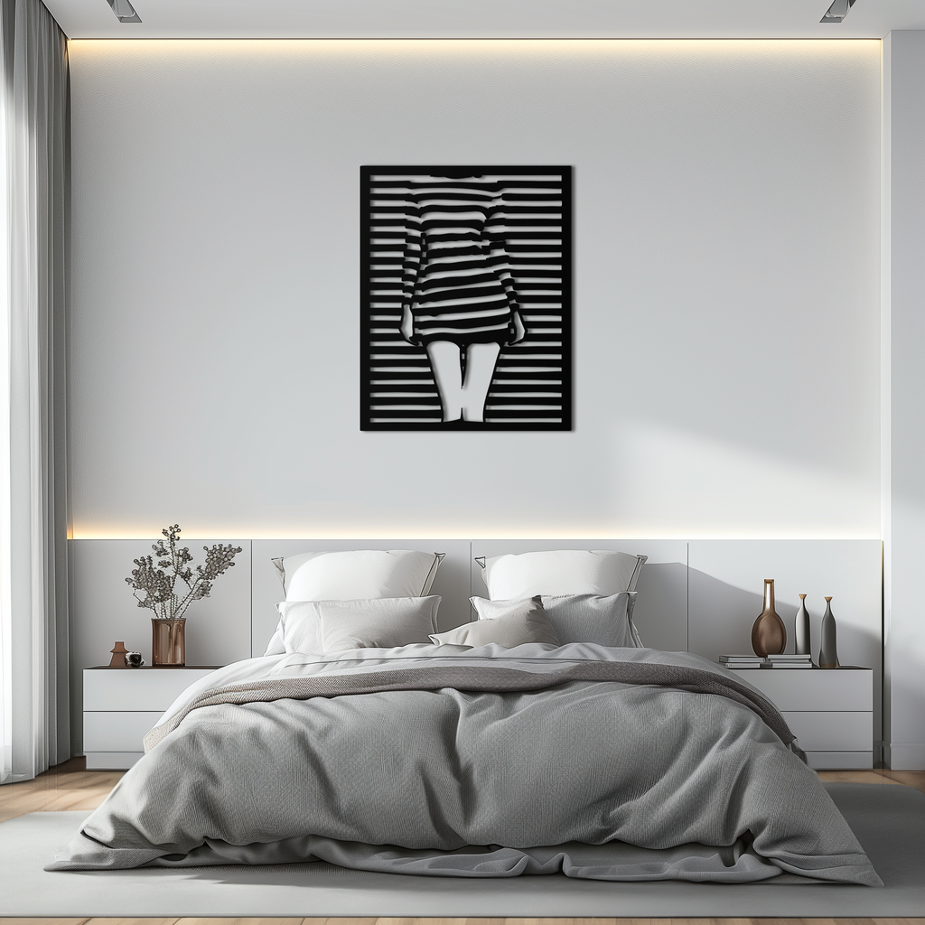 Metal Wall Art Elegant Woman Face Contemporary Steel Silhouette