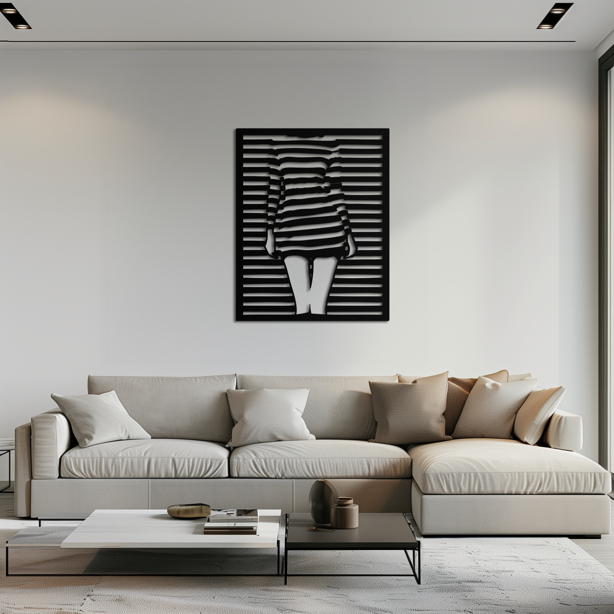 Metal Wall Art Elegant Woman Face Contemporary Steel Silhouette