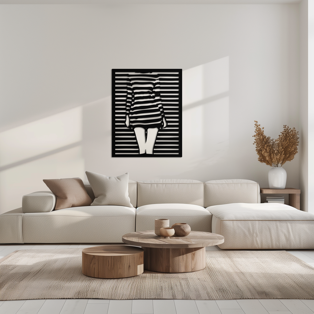 Metal Wall Art Elegant Woman Face Contemporary Steel Silhouette