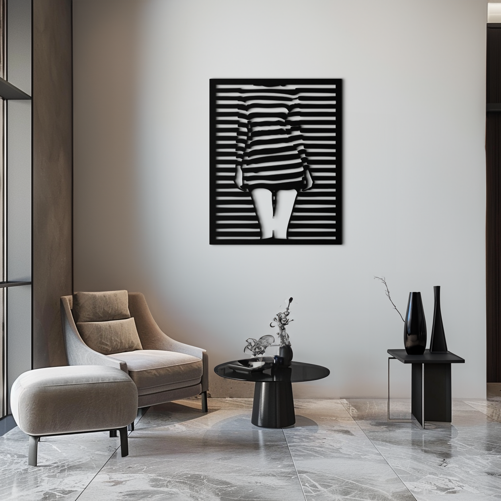 Metal Wall Art Elegant Woman Face Contemporary Steel Silhouette