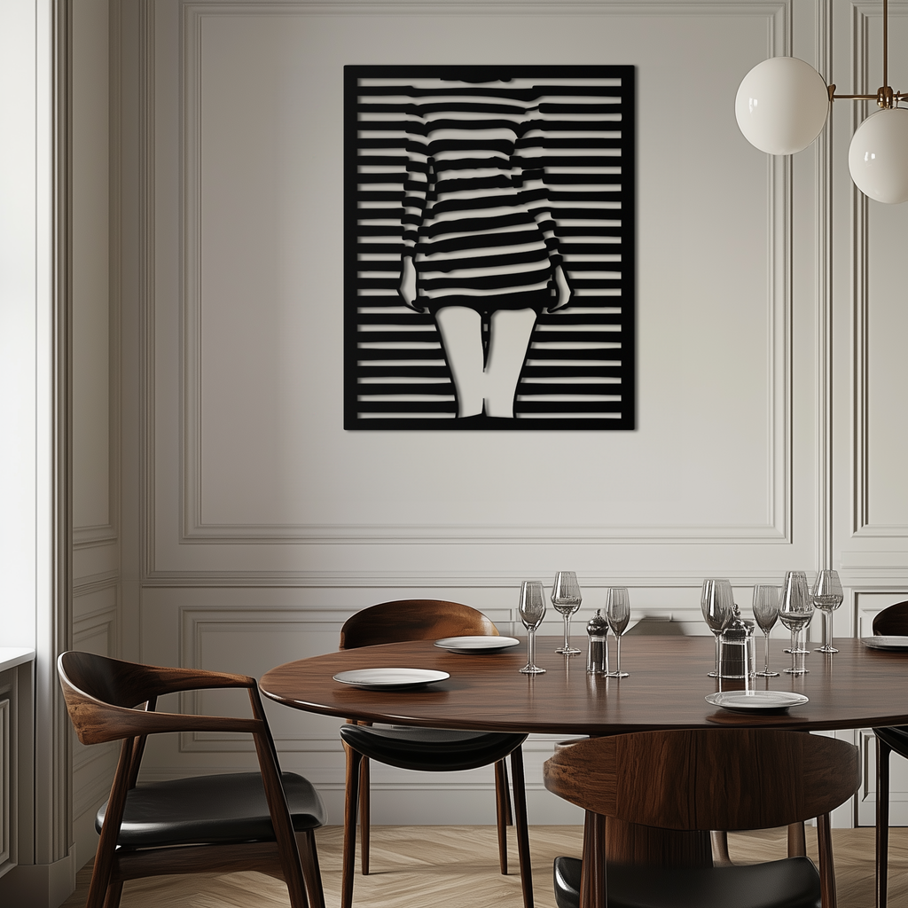 Metal Wall Art Elegant Woman Face Contemporary Steel Silhouette