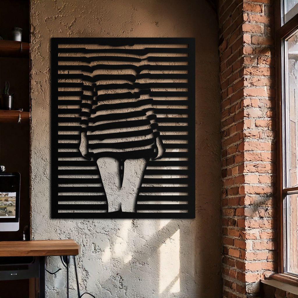 Metal Wall Art Elegant Woman Face Contemporary Steel Silhouette