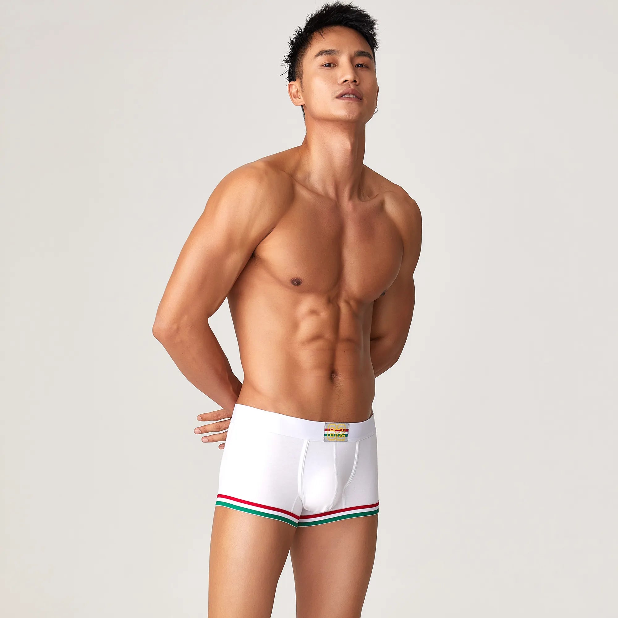 Men’s Cotton Boxer Briefs – Solid Color Streetwear Style