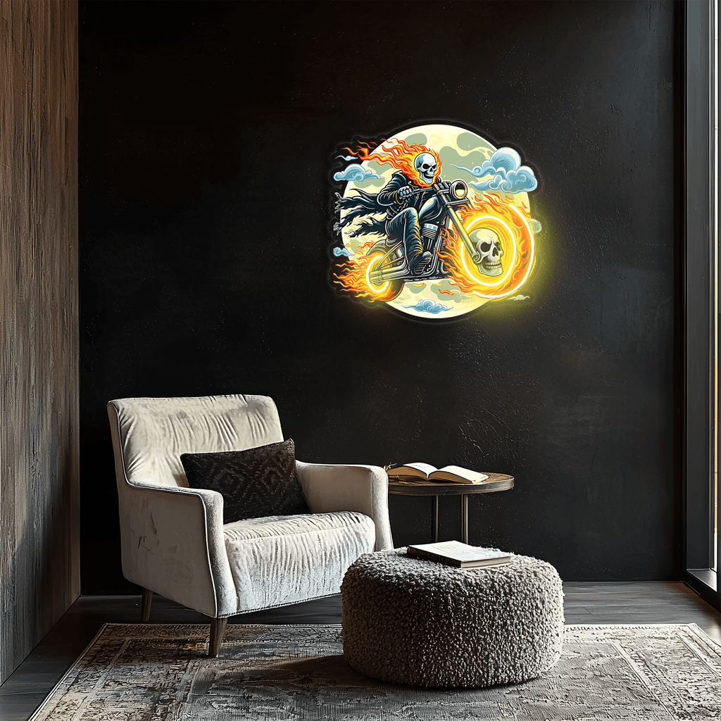 Neon Wall Light Ghost Driver - Custom Handcrafted UV Printed