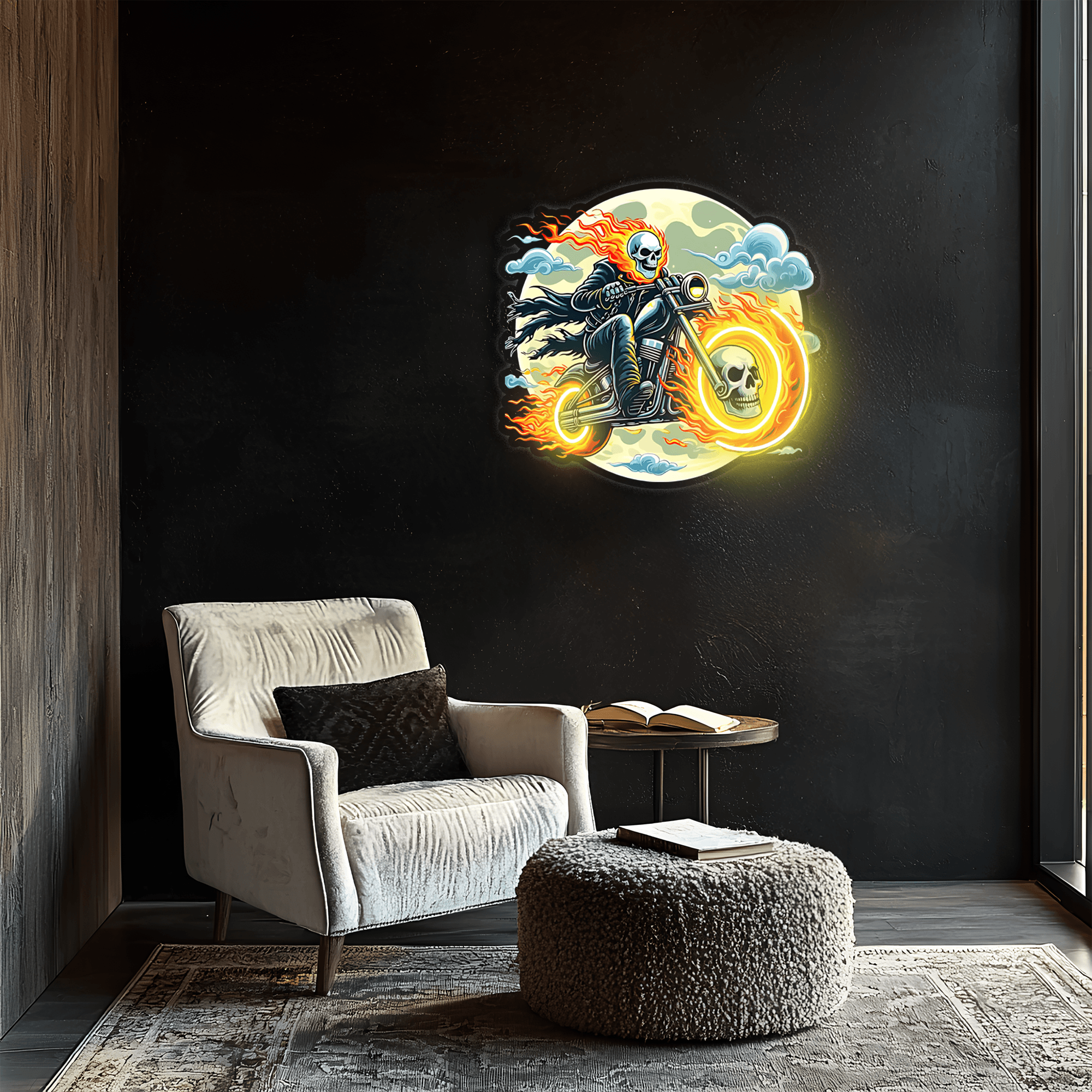 Neon Wall Light Ghost Driver - Custom Handcrafted UV Printed