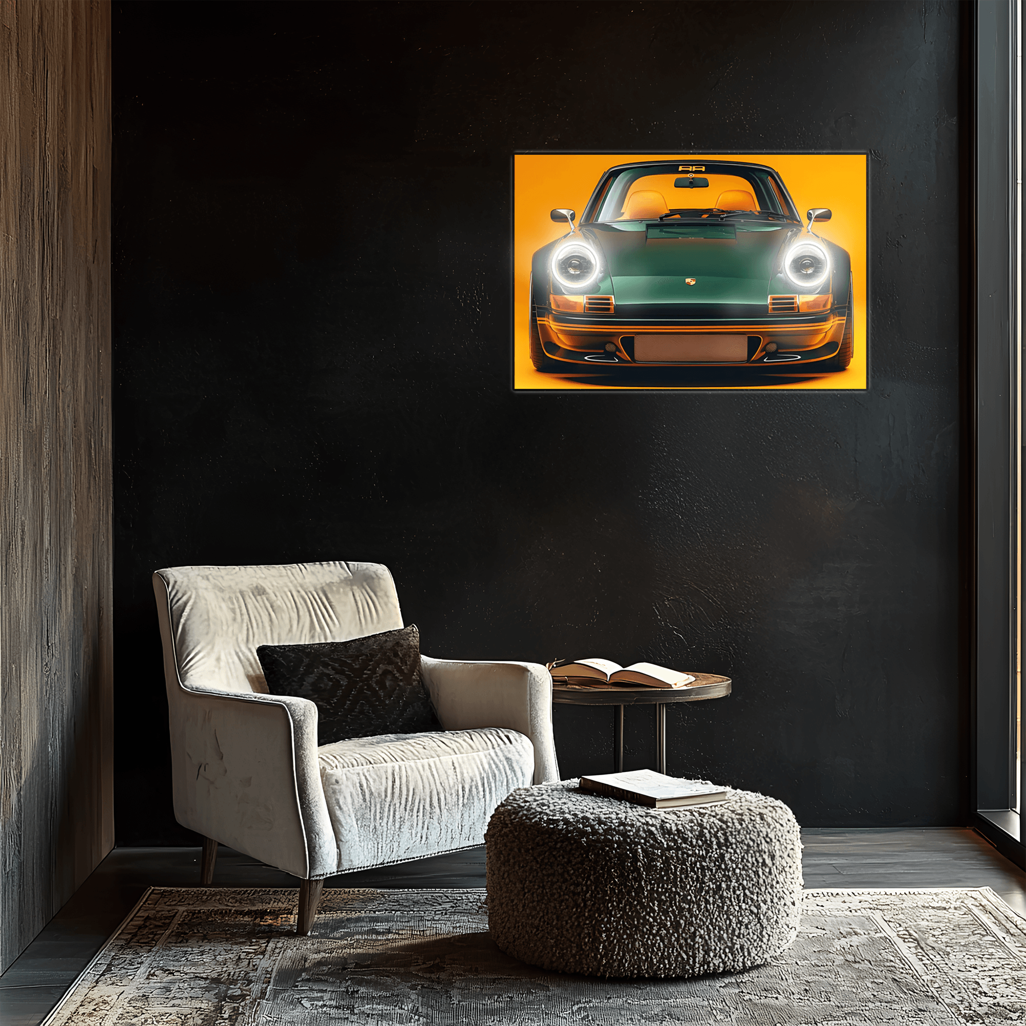 Neon LED Car Wall Art Sign - Illuminated UV Acrylic Decor