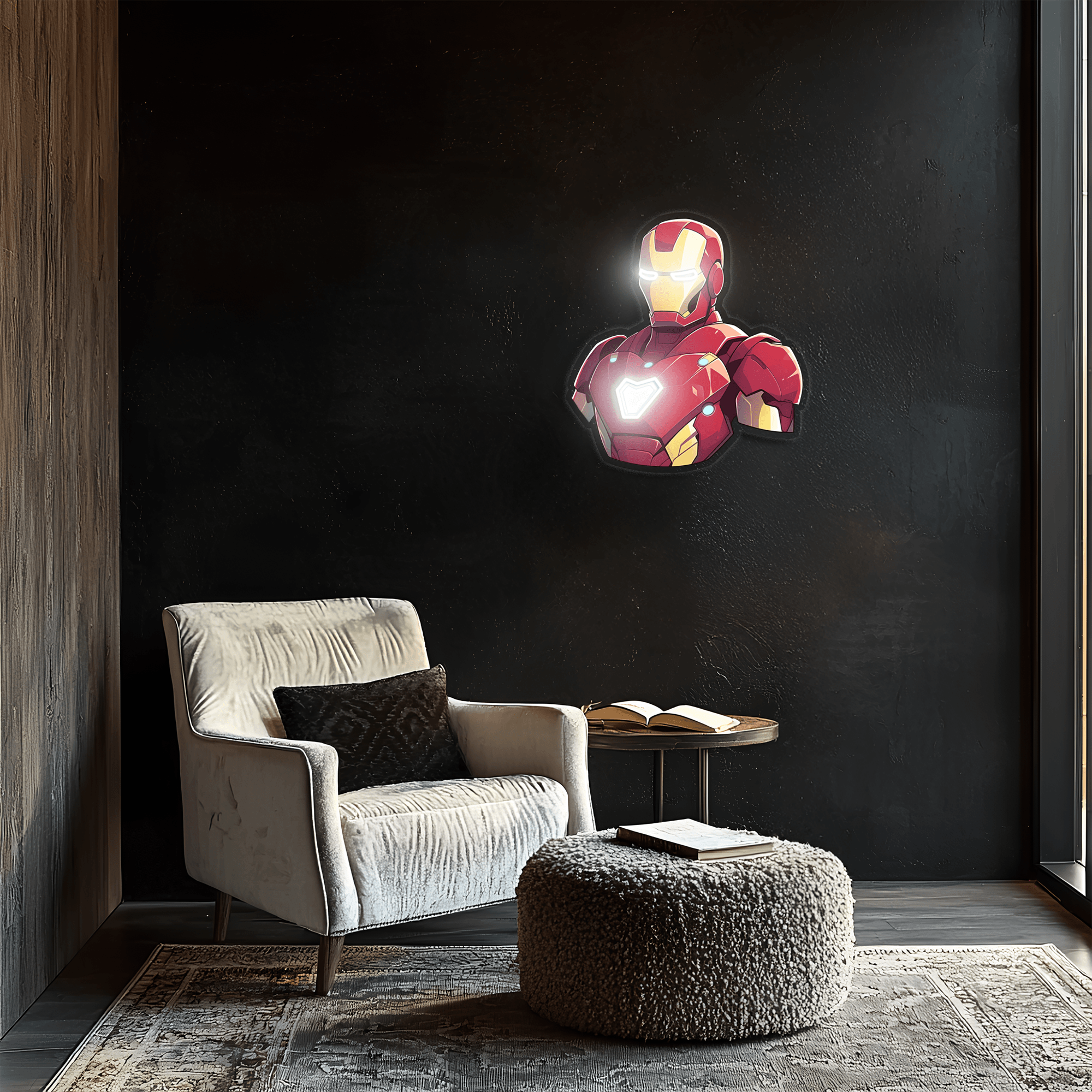Ironman Neon Wall Sign - LED Light with Clear Acrylic Backing