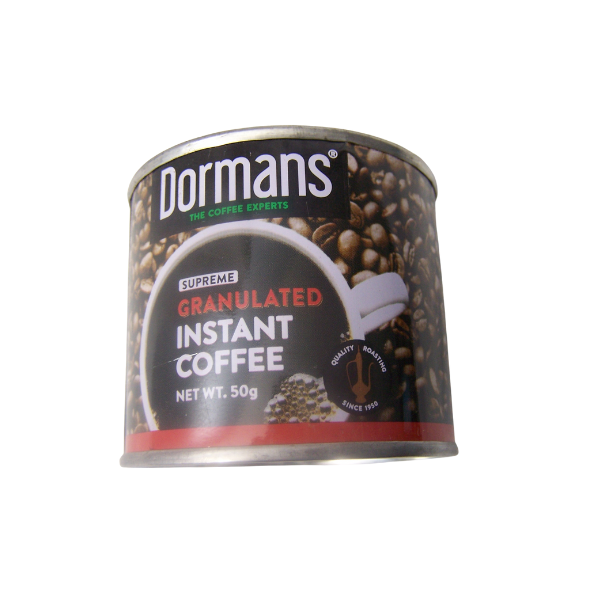 Dormans Supreme Granulated Instant Coffee 50g angled can view