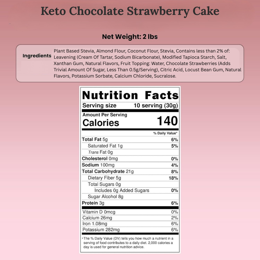 Andy Anand Sugar-Free Keto Chocolate Strawberry Cake, 9-Inch, 2 lb – Low-Carb, Delicious & Decadent, Diabetic-Friendly Birthday Gift Box
