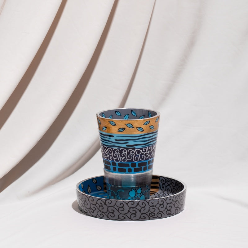 Hand Painted Kiddush Wine Cup - Premium Touch Series