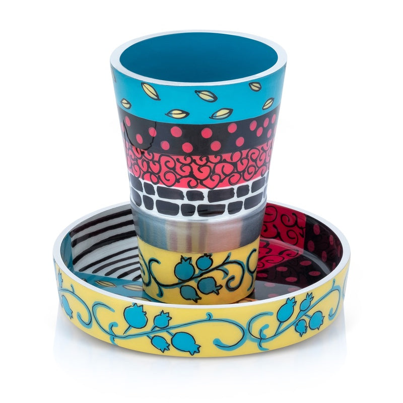 Kiddush Cup with Hand Painted Enamel - Premium Touch Series