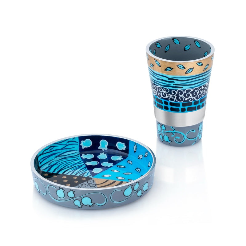 Hand Painted Kiddush Wine Cup - Premium Touch Series