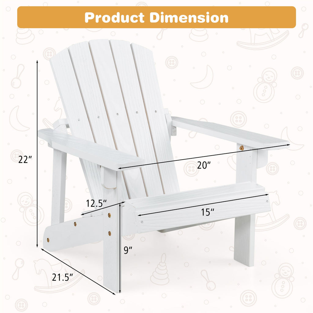 Kid's Adirondack Chair with High Backrest and Arm Rest
