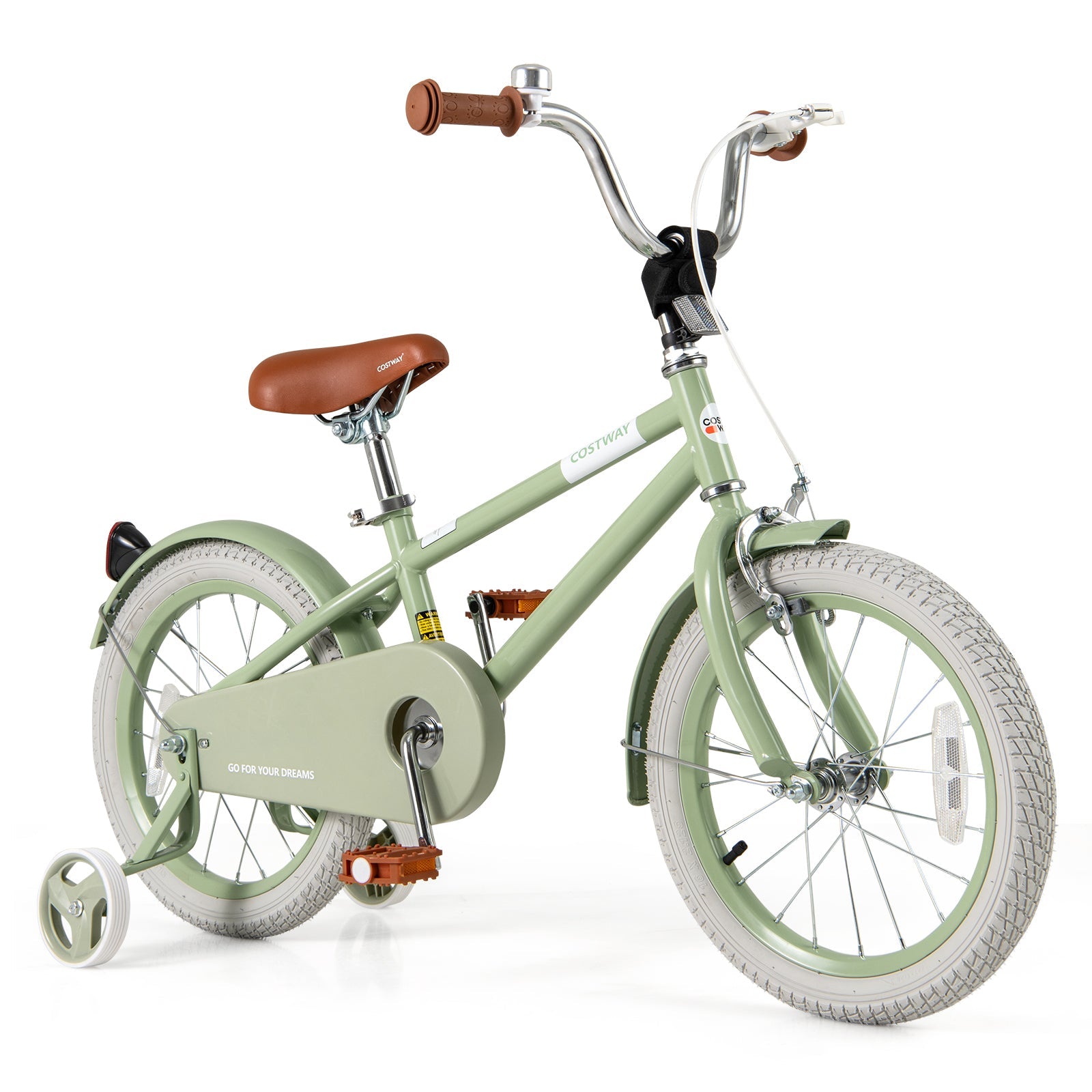 Kids Bike with Adjustable Handlebar and Saddle Green