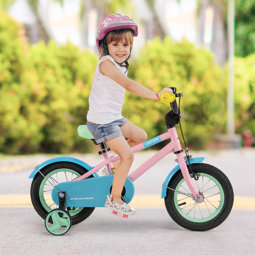 Kids Bike with Adjustable Handlebar and Saddle Pink